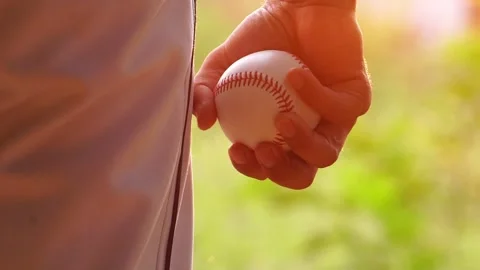 Footage Slow Motion: Baseball Game from Grass At Sunset 스톡 동영상 187617266