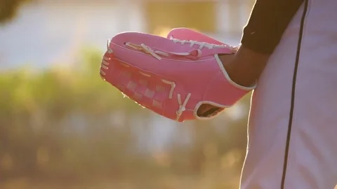 Footage Slow Motion: Baseball Player Tossing Ball into Glove Stock Footage 146460951