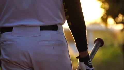 Footage Slow Motion: Baseball player at bat wide Stock Footage 146460994