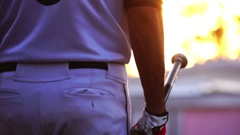 Footage Slow Motion: Baseball player at bat wide Stock Footage 228064560