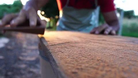 Footage Slow Motion: Carpenter at work Vídeos de archivo 165943076