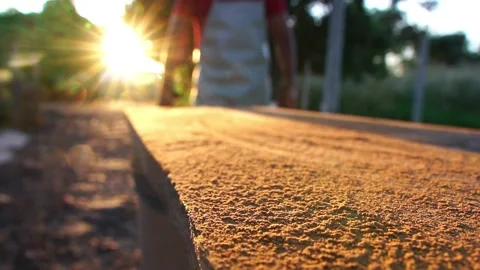Footage Slow Motion: Carpenter at work Stockbeeldmateriaal 165943142