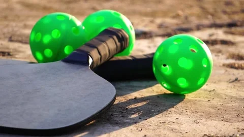 Footage Slow Motion: Pickleball player and equipment Vídeos de archivo 228678694