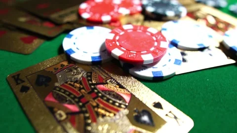 Footage Slow Motion: Playing chips and cards poker 库存影片 157626957