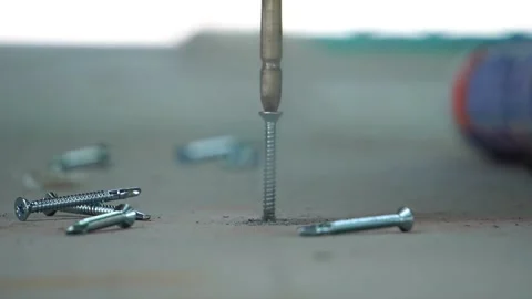 Footage slow motion: Technicians are using screw screwdriver drills to install f Stock Footage 138750607