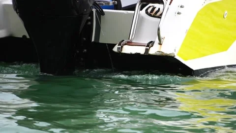 Footage Slow Motion: Water surface from boat's engine Vídeo Stock 204740744