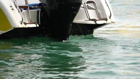 Footage Slow Motion: Water surface from boat's engine Stockbeeldmateriaal 204740759