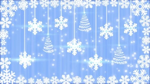 Footage Snowflakes end Christmas trees on the light blue background Stock Footage 70282989