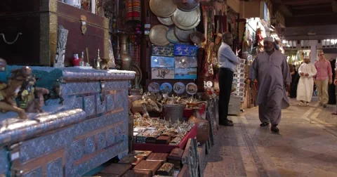 Footage of Stalls Inside Souk Mutrah (4K) Stock Footage 45872131