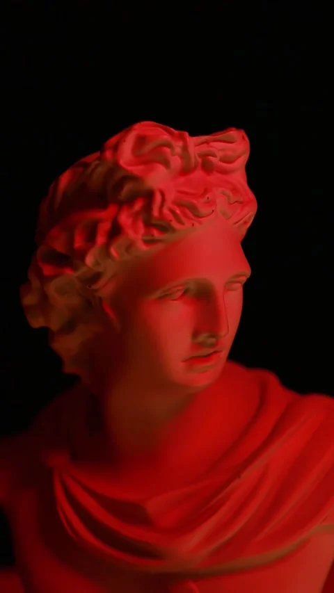 Footage of statue dark background Stock Footage 290179595