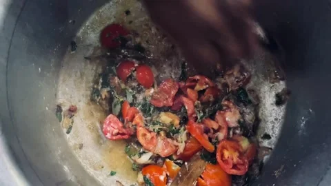 Footage of stiring the vegetables Stock Footage 312321790