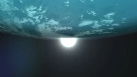 The footage of the sun disk appears from behind the globe. Computer graphics 库存影片 228804572