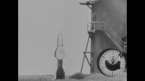 Footage of testing Wasserfall surface to air rocket, including launch failures Stock Footage 103383860