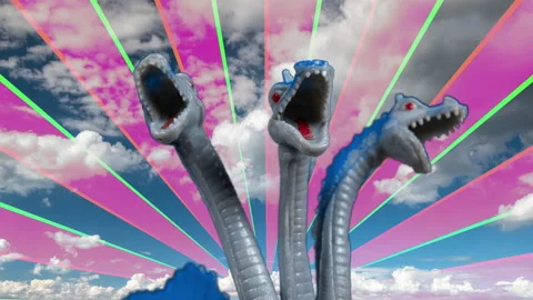 Footage of three headed monster Stock Footage 139938011