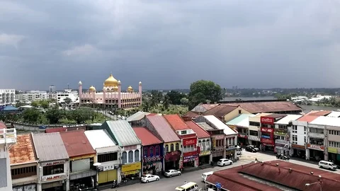 Footage time lapse raining at town Stock Footage 97962654