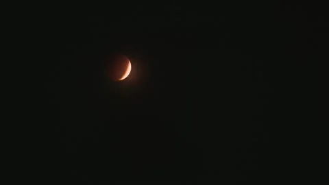 Footage of Total Lunar Eclipse Emerging, Symbol of Renewal and Cosmic Flow Stock Footage 334848089
