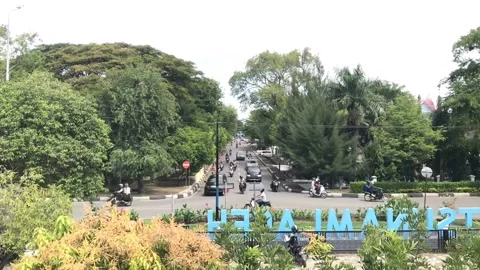 Footage of the traffic situation at the intersection Stock Footage 231676399