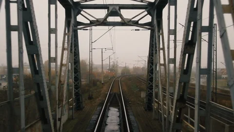 Footage from the train in traffic. 스톡 동영상 107613922