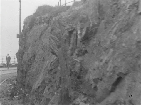 Footage of tram ride from Port Soderick to Douglas Head, UK 1902 Stock Footage 136684976
