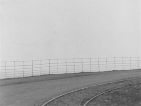 Footage of tram ride from Port Soderick to Douglas Head, UK 1902 Video stock 136685018
