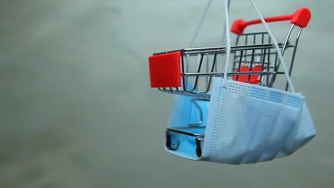 Footage of trolley mask sharp wall background Stock Footage 141923531