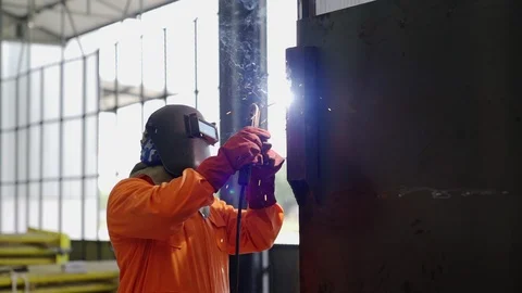  Footage welder welding pipe. Stock Footage 118309751
