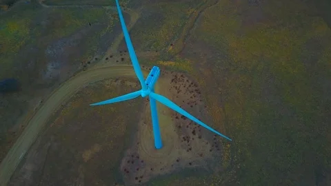 Footage of Windmill tilting down then up. Stock Footage 86586149
