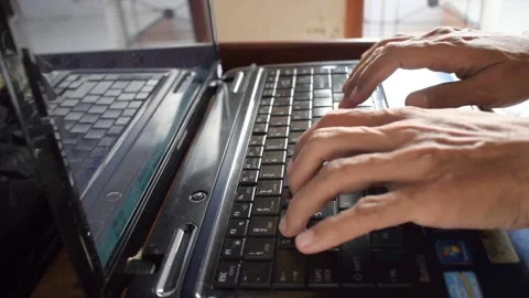 Footage works in an office with a computer or laptop 8 Stock Footage 149378591