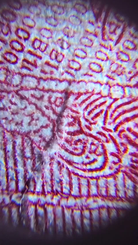 Footage of the writing and code on the 100 thousand rupiah banknote Stock Footage 330978087
