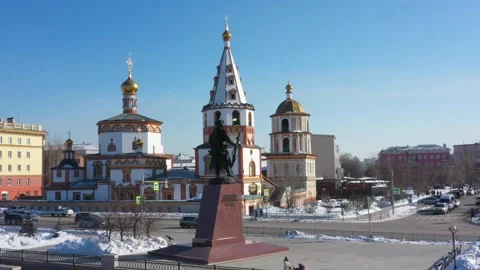 Footages of the city of Irkutsk  Stock Footage