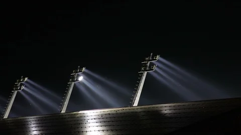 Footbal stadium at night Stock Footage 87708149