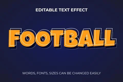 Football 3d editable text effect Illustrazione stock