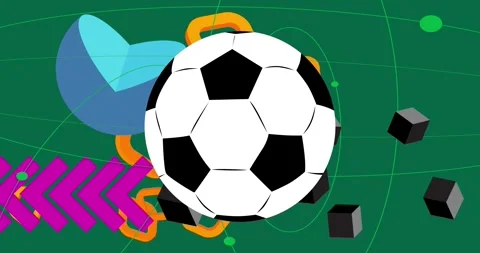 Football Ball with geometric elements Stock Footage 304016673