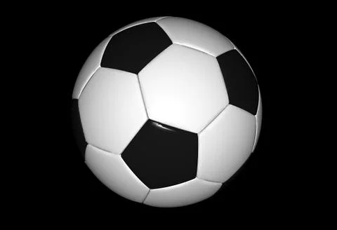 Football ball on solid black background. 스톡 일러스트