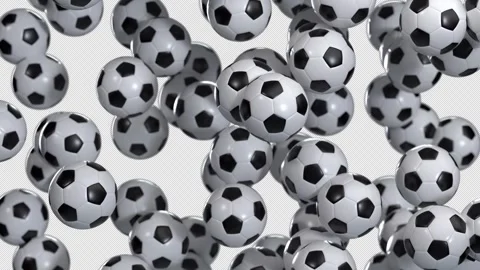 Football Balls Rain Loop Stock Footage 341481853
