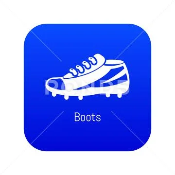 Football boots icon blue vector Stock Illustration