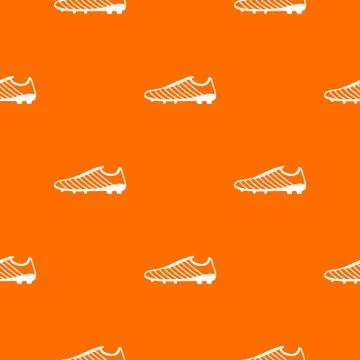 Football boots pattern vector orange Stock Illustration