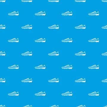 Football boots pattern vector seamless blue Stock Illustration