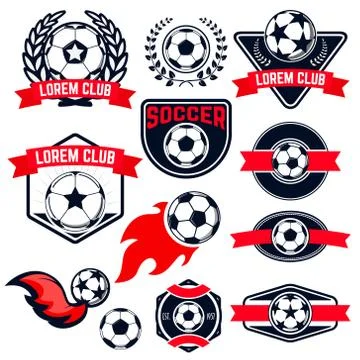 Football  emblems set. Stock Illustration