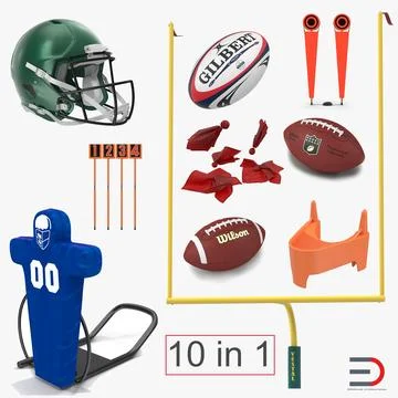 Football Equipment Collection 2 3D Model