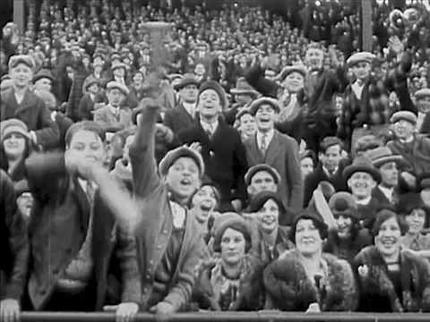 Football Fans In Stadium Waving - 1920's | Stock Video | Pond5