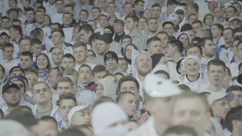 Football fans-ultras at the stadium Stock Footage