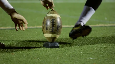 Football Field Goal Practice Stock Footage