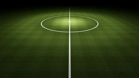 Football field at night 3D rendering Stock Illustration