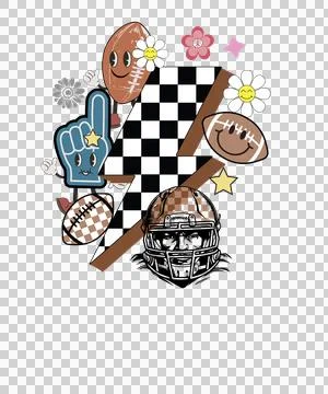 Football Flash Bolt Collage Elements layered helmet flower Stock Illustration