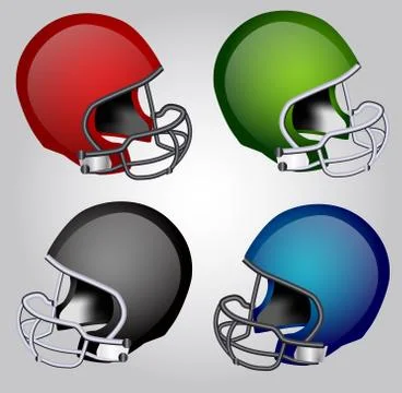 Football helmets Stock Illustration