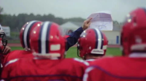 Football Huddle in Slow Motion Stock Footage