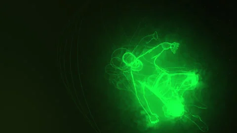 Football kicks 3D render simulation Stock-Footage 332200021