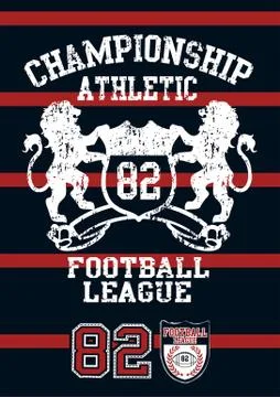 Football league jersey print with red stripes Stock Illustration