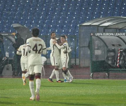 Football match between CSKA Sofia and Roma Italy Stock Photos